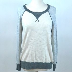 NWOT ivory and light gray knit long sleeve